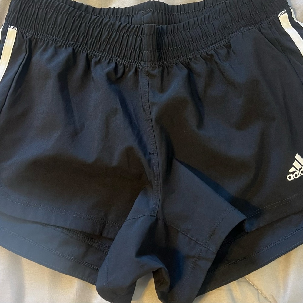 adidas Black Athletic Shorts with White Stripes